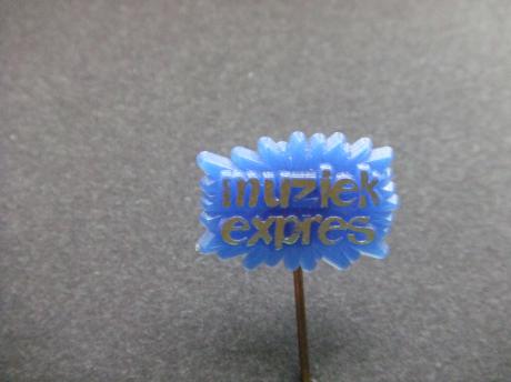 Muziek Expres Nederlands muziektijdschrift, logo blauw